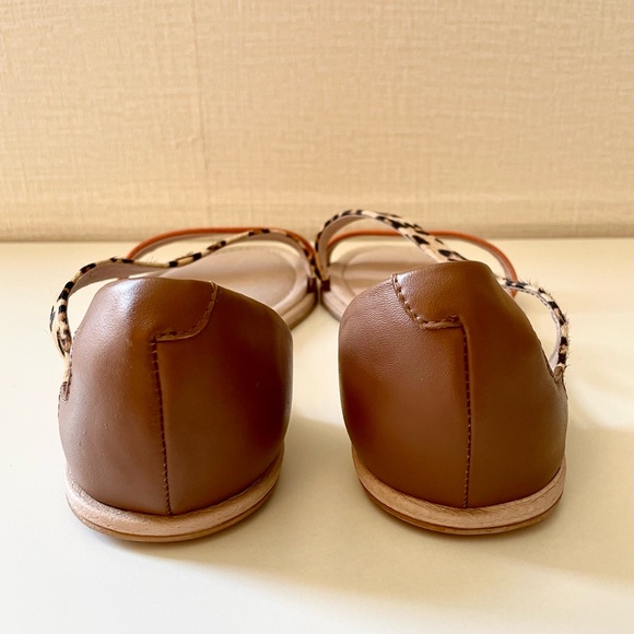 Klub Nico Sandals with Leather Orange and Leopard Pony Hair Straps, 7M - Picture 4 of 7